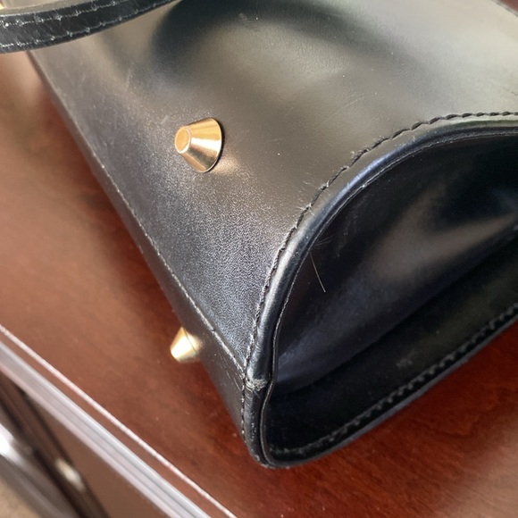 DIVINA FIRENZE TAMARA 🖤BLACK🖤 GENUINE LEATHER SHOULDER BAG 🌟EUC🌟 - Picture 10 of 16